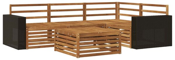 VidaXL Kültéri kanapé szett 5 pcs Természetes 79 x 79 x 37 cm