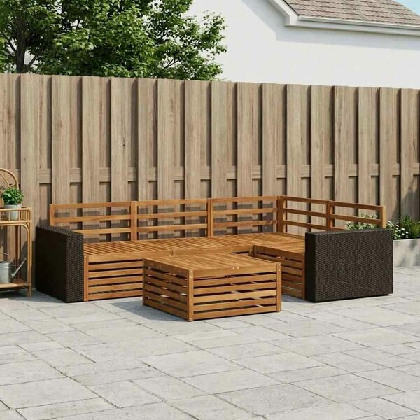 VidaXL Kültéri kanapé szett 5 pcs Természetes 79 x 79 x 37 cm