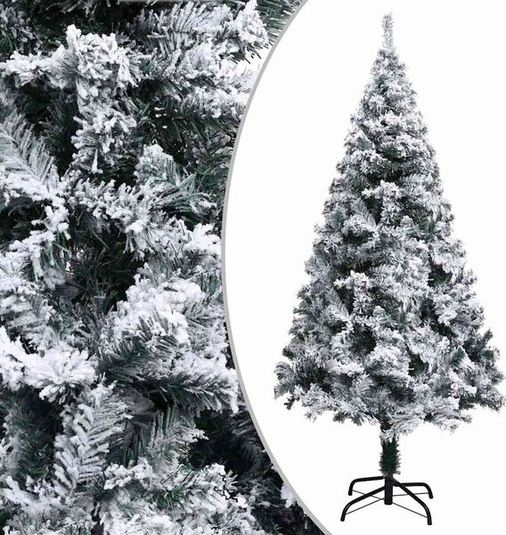 Zöld PVC műkarácsonyfa hóval 150 cm