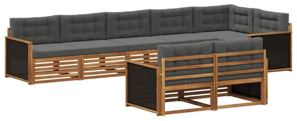 VidaXL Kültéri kanapé szett párnával 8 pcs Természetes és antracit
