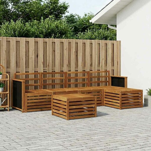 VidaXL Kültéri kanapé szett 6 pcs Természetes