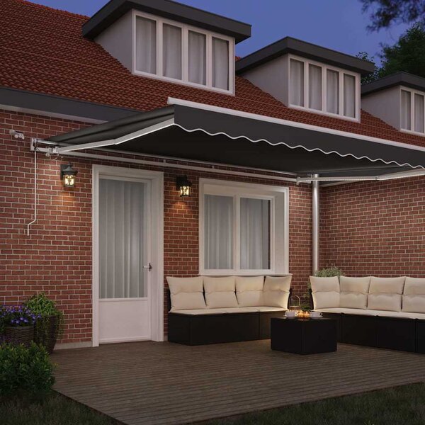 Napernyő keret LED -es lámpákkal Fehér 400 × 300 cm Alumínium