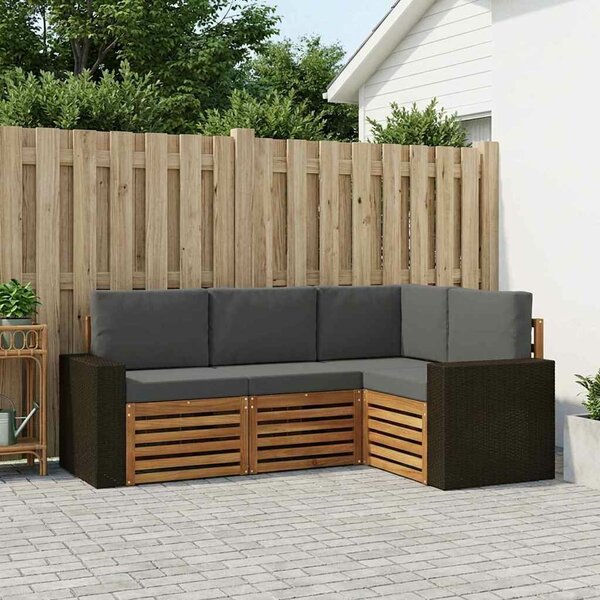 VidaXL Ülőgarnitúrák párnával 4 pcs Tömör Akácfa