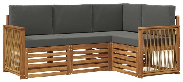 VidaXL Ülőgarnitúrák párnával 4 pcs Tömör Akácfa