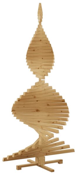Karácsonyfák állvánnyal Barna 210 cm Tömör fenyőfa