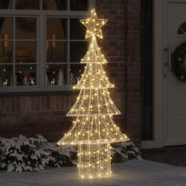 Karácsonyfa 240 LED Meleg fehér 150 cm Akril