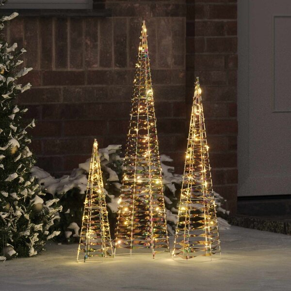 Karácsonyfa 3 db 90 LED Meleg fehér 20 x 20 x 80 cm PET