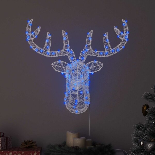 Rénszarvas Fej 140 LED Kék 68 x 36,5 x 62,5 cm Akril