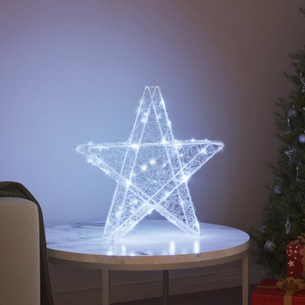 3D Csillag 50 LED Hideg feher 55 x 53.5 x 10 cm Akril