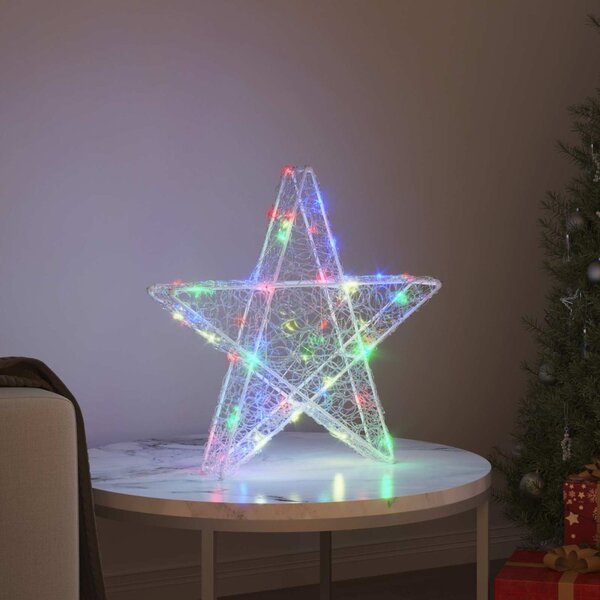 3D Csillag 50 LED Sokszínű 55 x 53.5 x 10 cm Akril