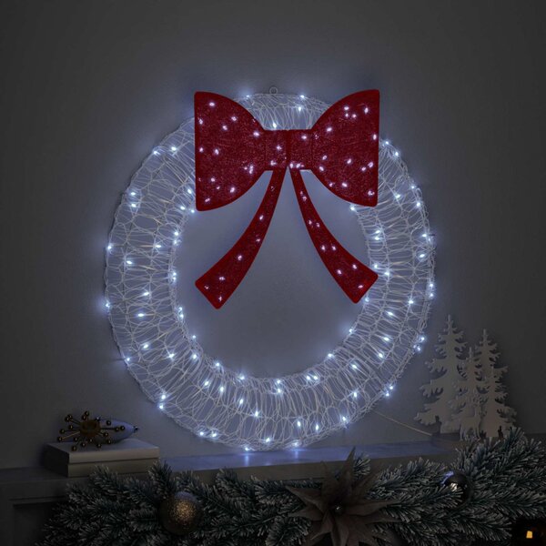 Koszorú 60 LED Hideg feher 76 x 76 x 8,5 cm Akril