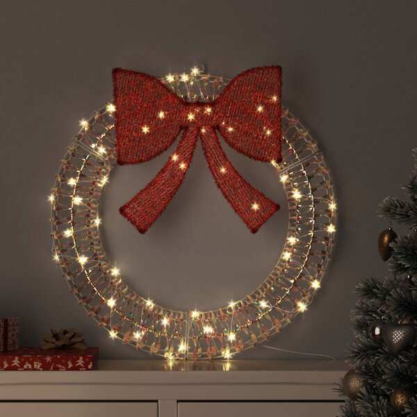Koszorú Meleg fehér 75 x 75 x 8 cm PET 60 LED
