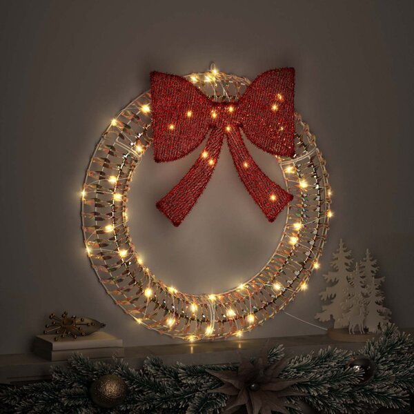 Koszorú Meleg fehér 75 x 75 x 8 cm PET 60 LED