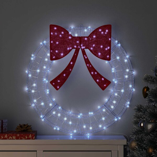 Koszorú 60 LED Hideg feher 76 x 76 x 8,5 cm Akril