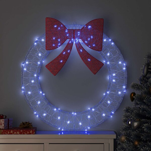 Koszorú 80 LED Kék 92 x 92 x 9,5 cm Akril