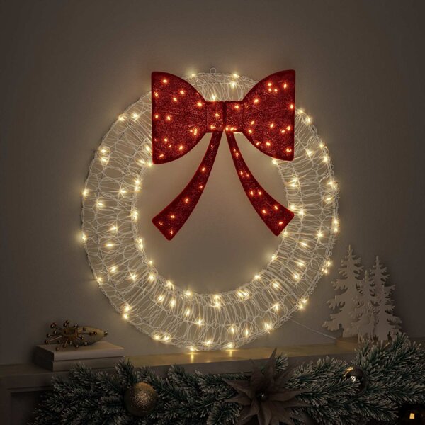Koszorú 60 LED Meleg fehér 76 x 76 x 8,5 cm Akril