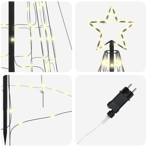 LED Karácsonyi Fenyő EKENAS 400 cm 800 LED Meleg fehér Acél
