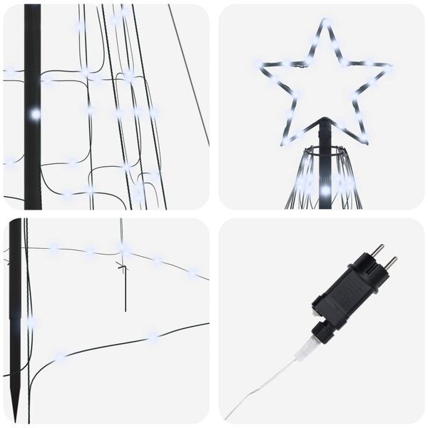 LED Karácsonyi Fenyő EKENAS 400 cm 800 LED Hideg fehér Acél
