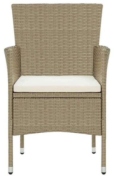 VidaXL Polyrattan Kerti Étkezőgarnitúra - 5 részes - Bézs
