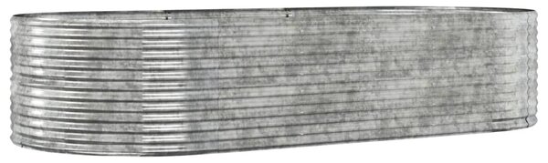 Ezüstszínű horganyzott acél kerti magaságyás 291 x 140 x 68 cm