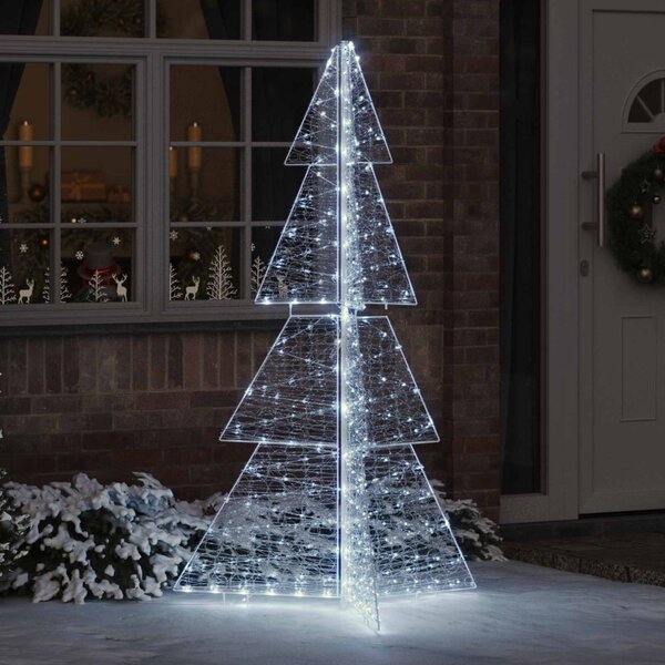 Karácsonyfa 240 LED Hideg Fehér 180 cm Akril