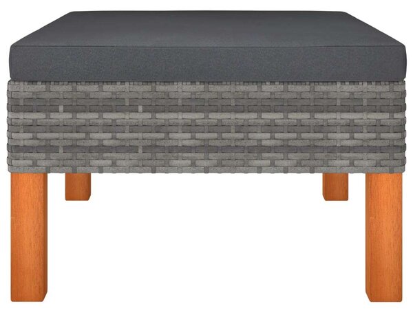 Polyrattan Kerti Ülőgarnitúra - 10 részes - Szürke