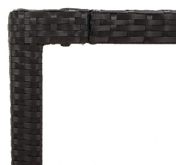 5 részes fekete polyrattan kerti étkezőgarnitúra párnákkal