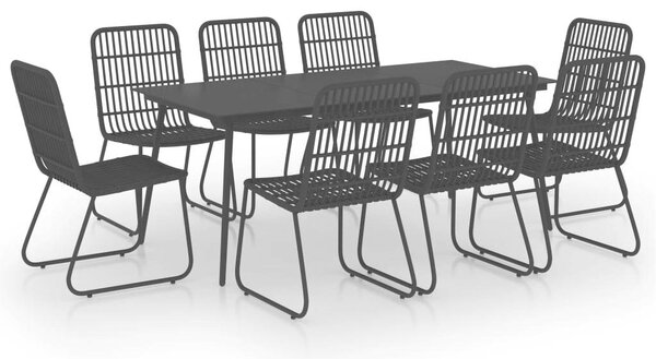 VidaXL Kültéri Étkezőgarnitúra - Polyrattan - 9 részes