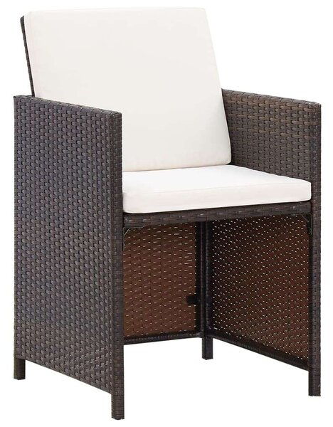 Kültéri Polyrattan Étkezőszett - 9 részes - Barna