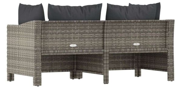 2 részes szürke polyrattan kerti ülőgarnitúra párnákkal