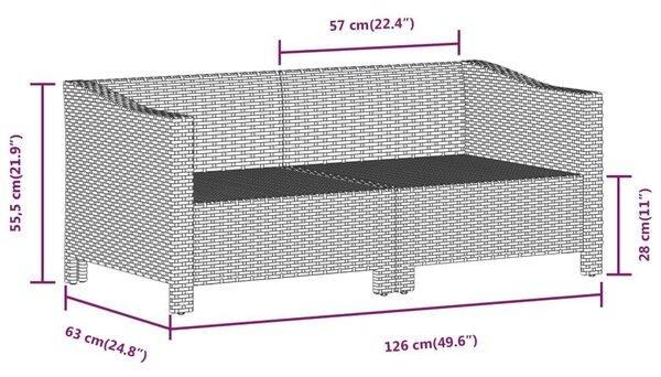 2 részes szürke polyrattan kerti ülőgarnitúra párnákkal