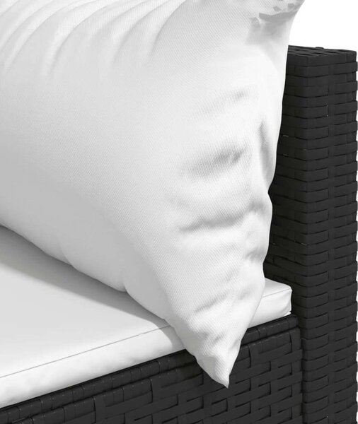 Polyrattan Kerti Ülőgarnitúra - 3 részes - Fekete