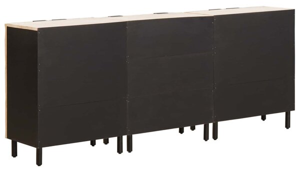 Széf 3 pcs Fehér mosott felület 180 x 33 x 75 cm Tömör Mangófát