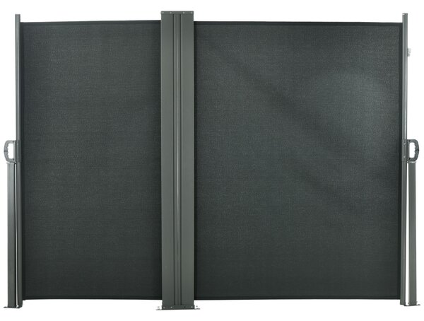 Outsunny Állítható UV-álló kerti paraván fogantyúval, fémből és 180 g/m² poliészterből, 600x180 cm, szürke