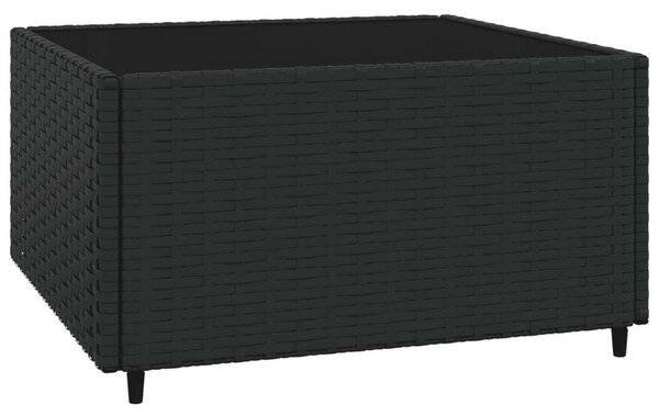Polyrattan Kerti Ülőgarnitúra - 3 részes - Fekete