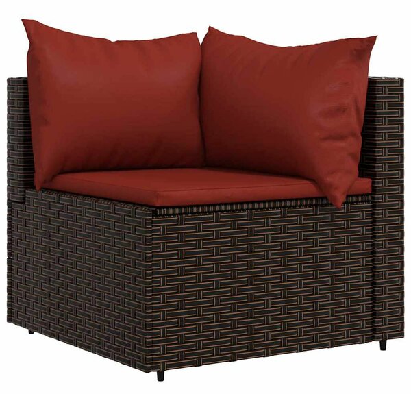 Polyrattan Kerti Ülőgarnitúra - 4 részes - Barna