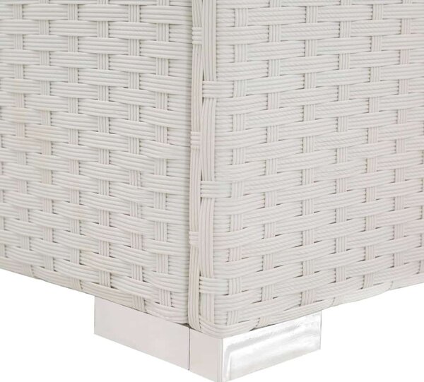 VidaXL Napozóágy - Polyrattan - Fehér - 195x60cm