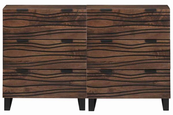 Tálalószekrény készlet fiókkal 2 pcs Dió 60 x 33,5 x 75 cm