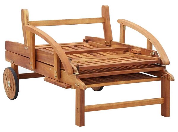 VidaXL Akácfa Napozóágy - 200cm - Párnával
