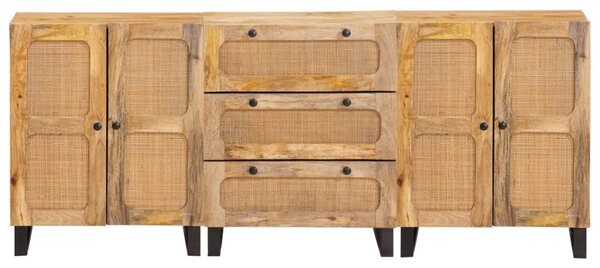 Széf 3 pcs Barna 180 x 33 x 75 cm Tömör Mangófát