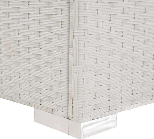 VidaXL Napozóágy - Polyrattan - Fehér - 195x60cm