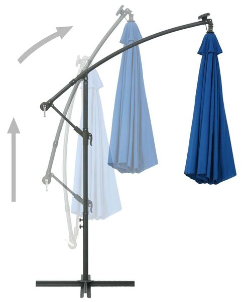 300 cm-es Konzolos Napernyő - Azúrkék - LED Világítással