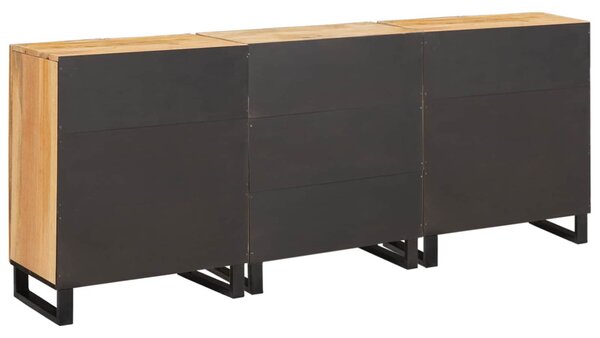 Széf 3 pcs Barna 180 x 33 x 75 cm Tömör Mangófát