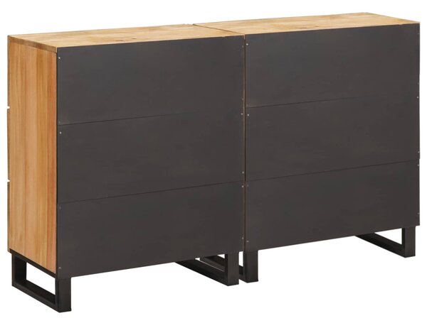 Széf 2 pcs Barna 60 x 33 x 75 cm Tömör Mangófát