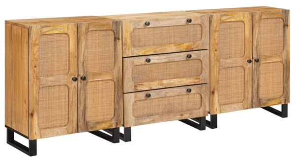 Széf 3 pcs Barna 180 x 33 x 75 cm Tömör Mangófát
