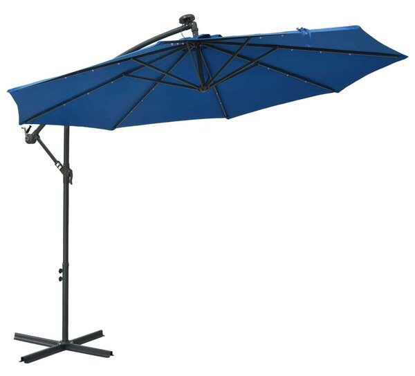 300 cm-es Konzolos Napernyő - Azúrkék - LED Világítással