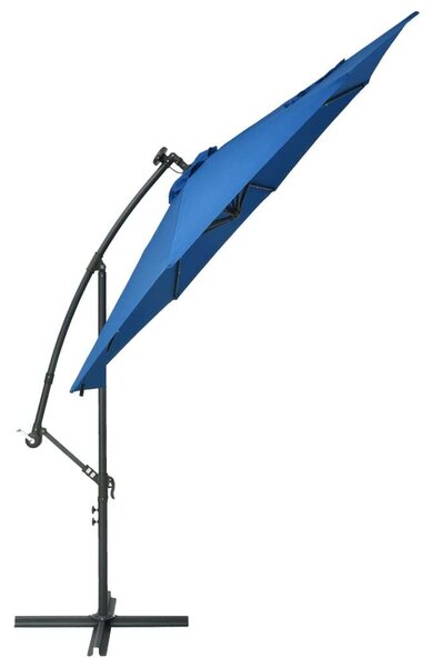 300 cm-es Konzolos Napernyő - Azúrkék - LED Világítással