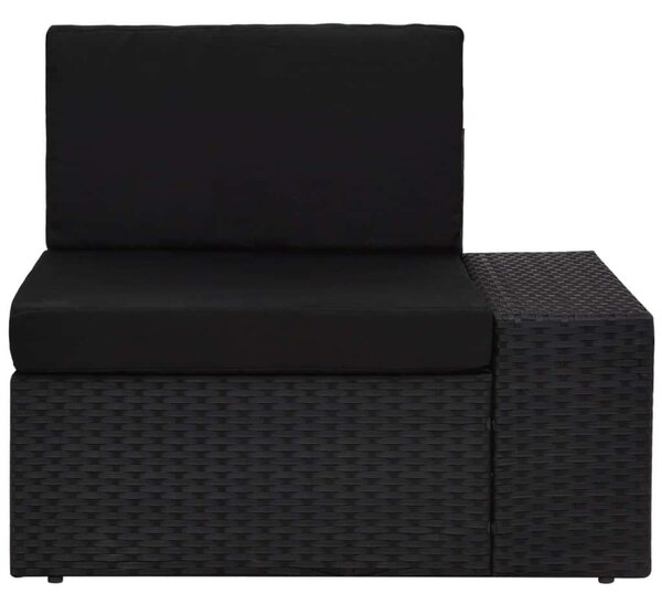 Polyrattan Kerti Ülőgarnitúra - 5 részes - Fekete