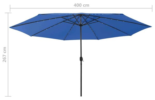 Napernyő LED-del - Azúrkék - 400 cm
