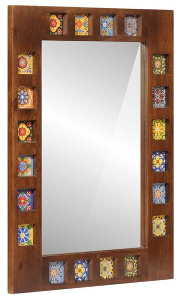 Fürdőszobai tükör tárolóval Dió 50 x 70 x 3 cm Tömör Mangófát